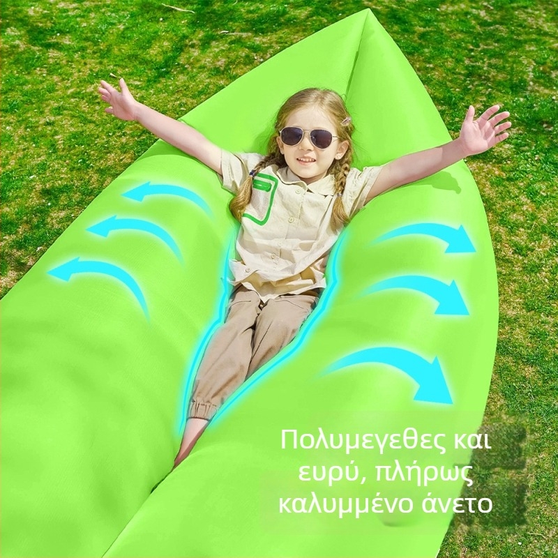 Φουσκωτός καναπές για ένα άτομο - Oxford ύφασμα, 2 στρώσεις, μέγιστο φορτίο 200 kg, βάρος 0,4 kg, χειροκίνητο φούσκωμα