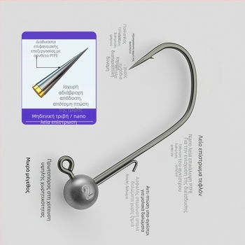 Αγκίστρι με κεφαλή από μόλυβδο, με ακίδα, αργά βυθιζόμενο, για ψάρεμα σε ποταμό (κουτί 100 τεμάχια)