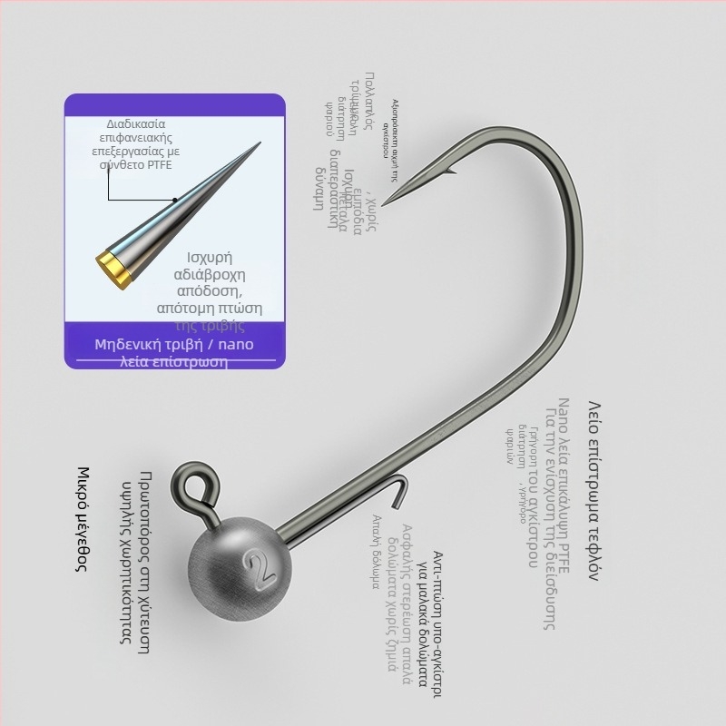 Αγκίστρι με κεφαλή από μόλυβδο, με ακίδα, αργά βυθιζόμενο, για ψάρεμα σε ποταμό (κουτί 100 τεμάχια)