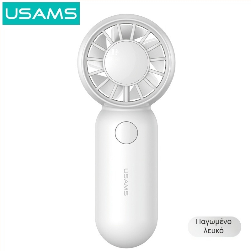 Χειροποίητος φορητός USB ανεμιστήρας με 5 φτερά από πλαστικό, ενσωματωμένη μπαταρία 500–800 mAh, φόρτιση USB, 3 ταχύτητες