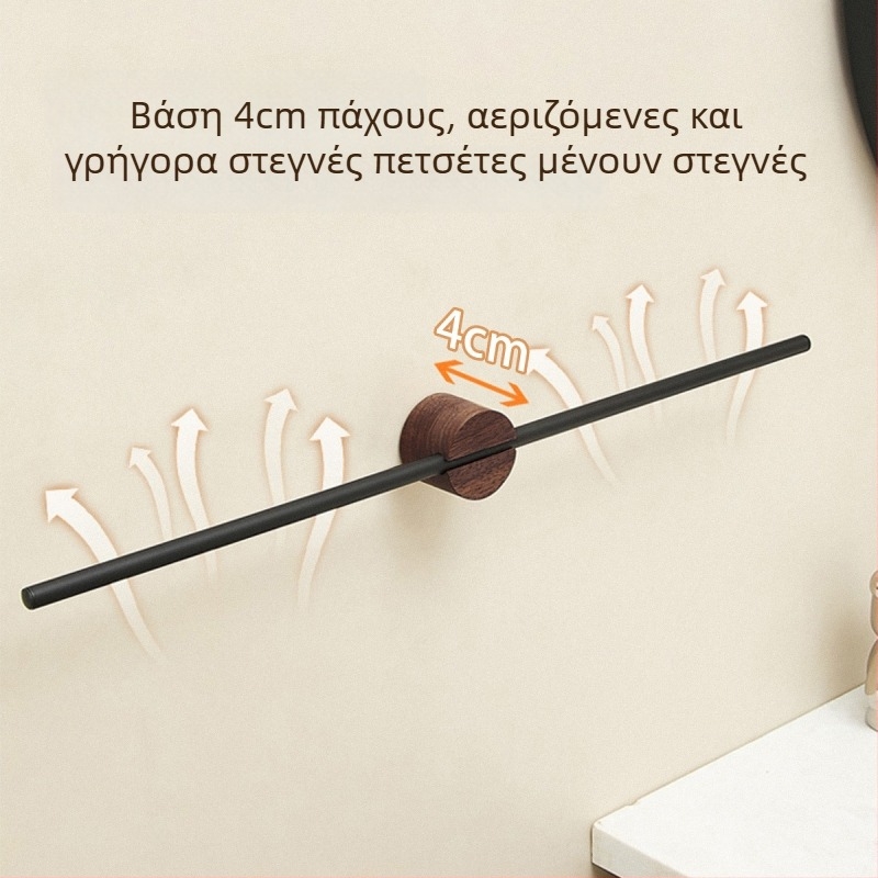 Ράγα πετσετών τοίχου χωρίς διάτρηση, από ανοξείδωτο χάλυβα 304, 1 ράγα, φορτίο 3 kg, αντιολισθητικό, αντιβακτηριακό, ανθεκτικό στη μούχλα