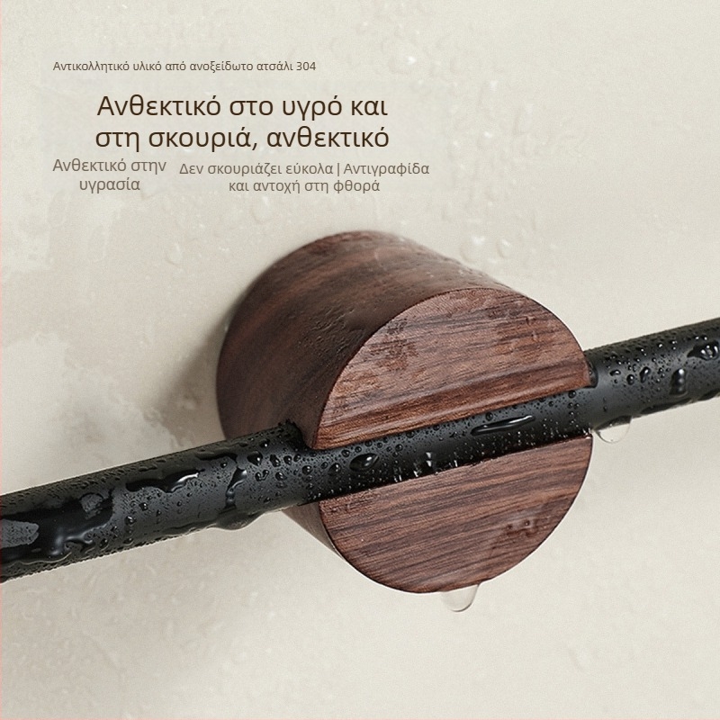 Ράγα πετσετών τοίχου χωρίς διάτρηση, από ανοξείδωτο χάλυβα 304, 1 ράγα, φορτίο 3 kg, αντιολισθητικό, αντιβακτηριακό, ανθεκτικό στη μούχλα