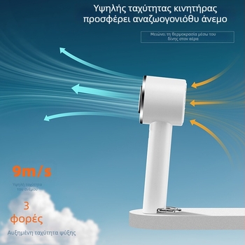 Χειροκίνητος USB ανεμιστήρας με κλιπ καραμπίνερ, 5 λεπίδες, κινητήρας χωρίς ψήκτρες, ενσωματωμένη μπαταρία 1200–2000mAh, 3 ταχύτητες, θόρυβος <36 dB, λειτουργία ψύξης με καραμπίνερ, μοντέλο SQT-1