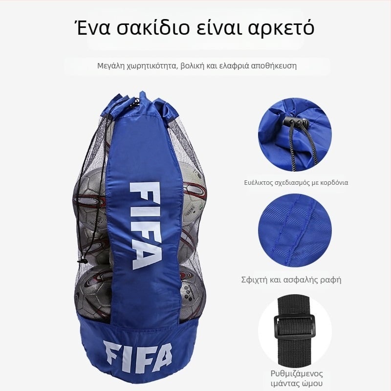 Τσάντα αποθήκευσης μπάλων για ποδόσφαιρο, μπάσκετ και βόλεϊ – Δίκτυο από παχύ oxford ύφασμα, κατάλληλη και για εξωτερικούς χώρους, χωρητικότητα 15–25 μπαλάκια, δυνατότητα προσαρμογής, μάρκα Heavenly
