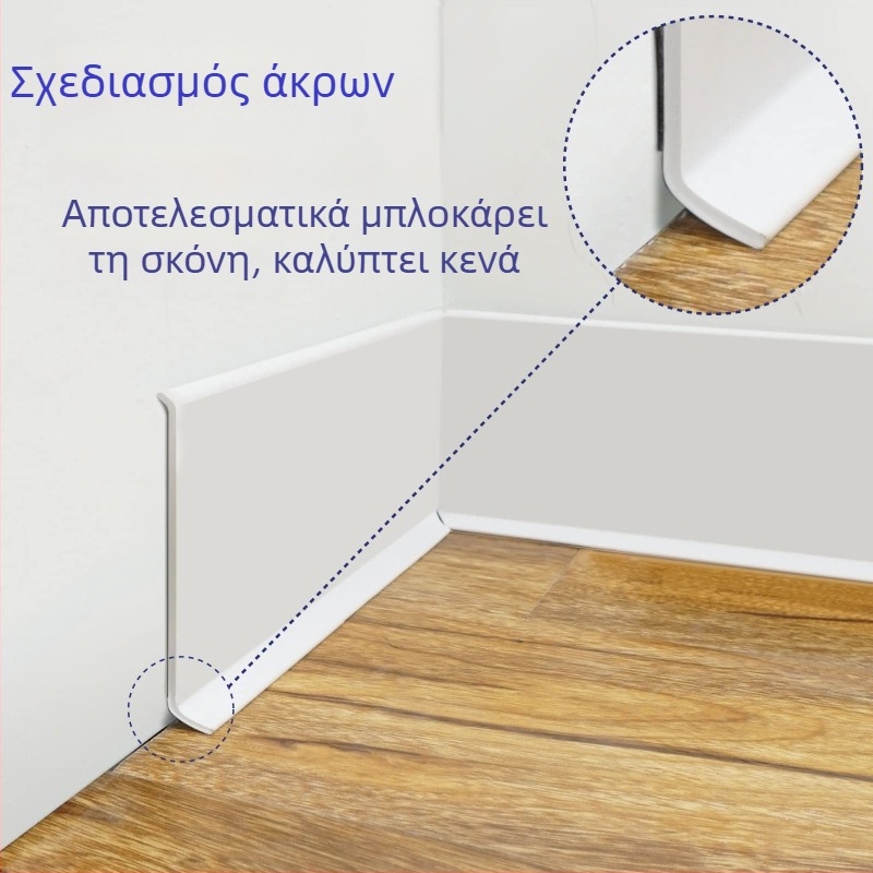 Baseboard PVC, αυτοκόλλητη, αδιάβροχη, ανθεκτική στη φθορά, χωρίς φορμαλδεΰδη, μοντέρνο μινιμαλιστικό στυλ
