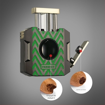 HONEST Ψαλίδι για πούρα με ελατήριο σε σχήμα V, μεταλλικό, χειροποίητο, προσαρμόσιμο