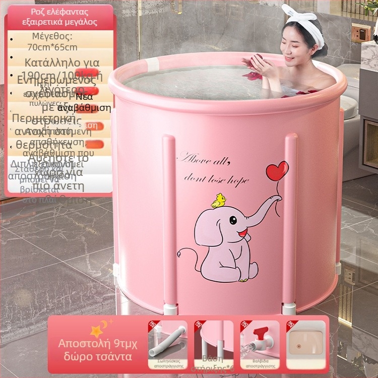 Αναδιπλούμενο θερμαινόμενο κουβά μπάνιου για ενήλικες — νάιλον ύφασμα, πλήρες μπάνιο ολόσωμου σώματος