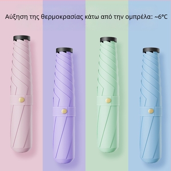 Αναδιπλούμενη ομπρέλα με UV προστασία UPF πάνω από 50, σκελετός από κράμα με 6 ράβδες, ύφασμα ανθεκτικό σε κρούσεις, χειροκίνητο άνοιγμα και κλείσιμο