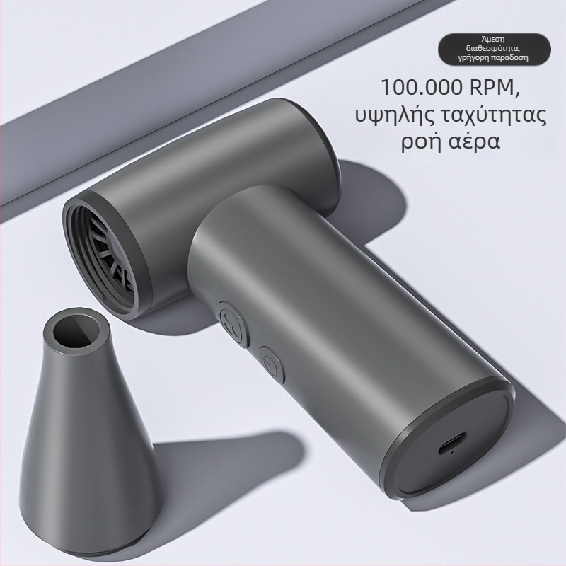 Χειροκίνητος εξωτερικός τουρμπινικός ανεμιστήρας, φορητός, με ενσωματωμένη μπαταρία 2000–4000 mAh, μεταλλικά πτερύγια, 4 ταχύτητες