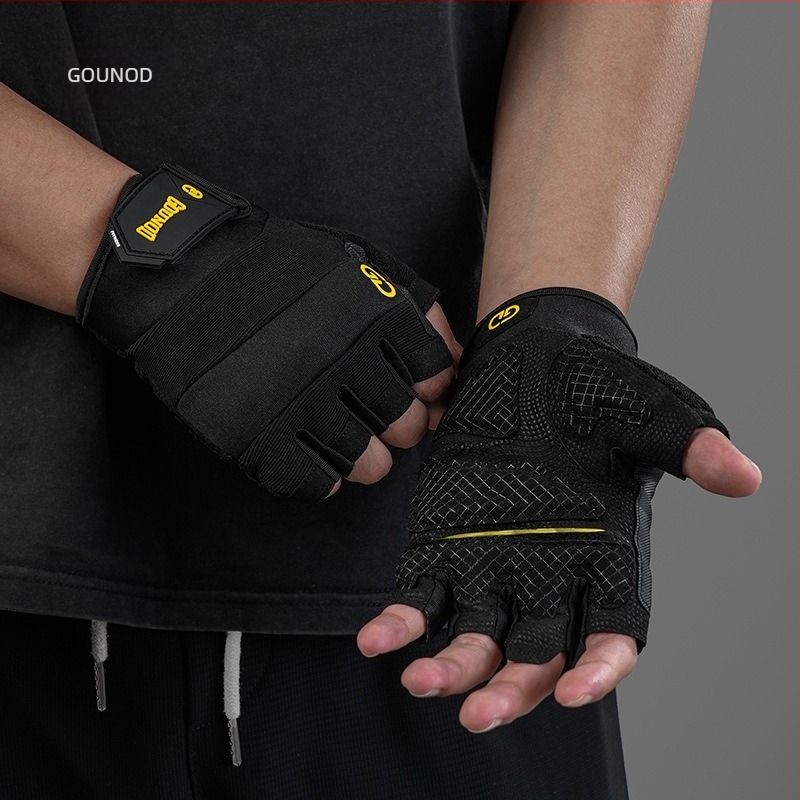 Γάντια μισού δακτύλου για βάρη - παλάμη από πολυεστερικό ύφασμα, προστασία παλάμης, αντιολισθητικά, ανθεκτικά, ενήλικες