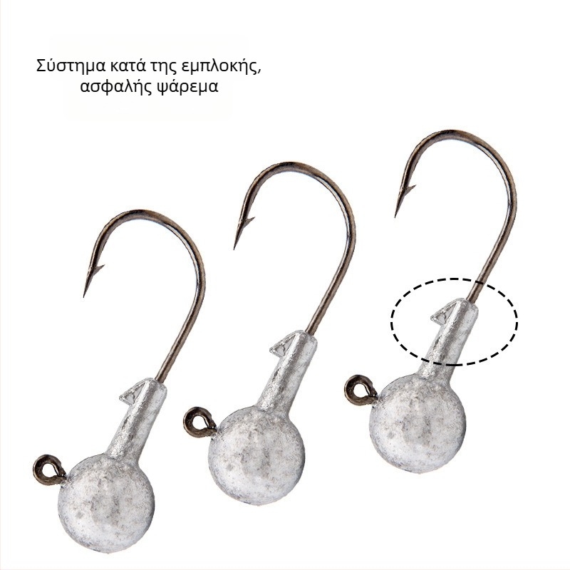 Μολύβδινο αγκίστρι ψαρέματος, με αγκίδες, 5 αγκίστρια ανά συσκευασία, για θαλάσσιο ψάρεμα από βάρκα