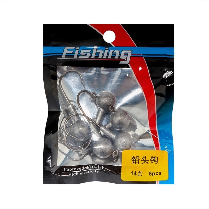 Μολύβδινο αγκίστρι ψαρέματος, με αγκίδες, 5 αγκίστρια ανά συσκευασία, για θαλάσσιο ψάρεμα από βάρκα