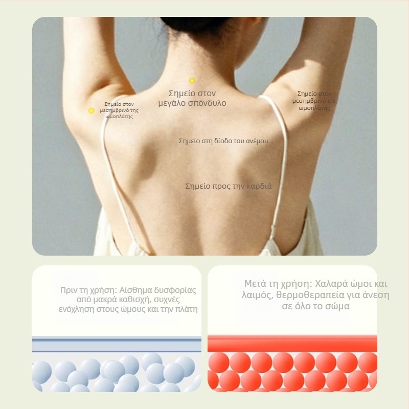 Θερμή συμπίεση ώμου-λαιμού με ηλεκτρική θέρμανση, 220V, 50W, 9 ρυθμίσεις θερμοκρασίας, αυτόματη απενεργοποίηση, με βότανα