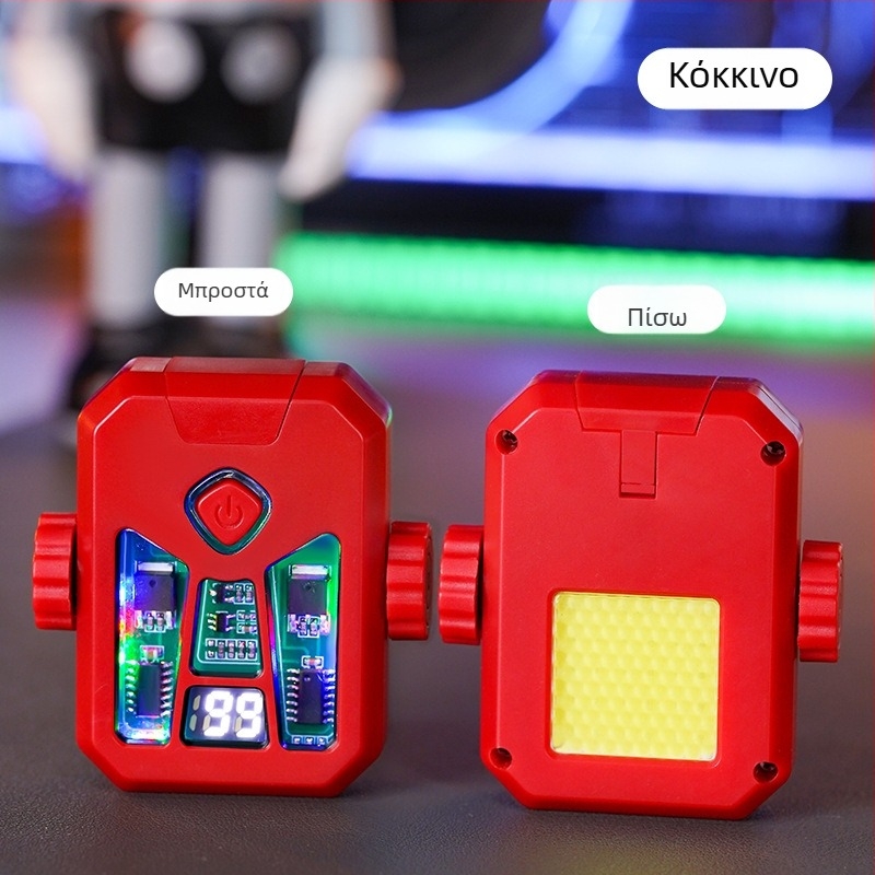Honglin αναπτήρας σε Mecha στυλ, διπλό τόξο, επαναφορτιζόμενος, LED λαμπτήρας - μέταλλο, βουτάνιο - δώρο για τον φίλο