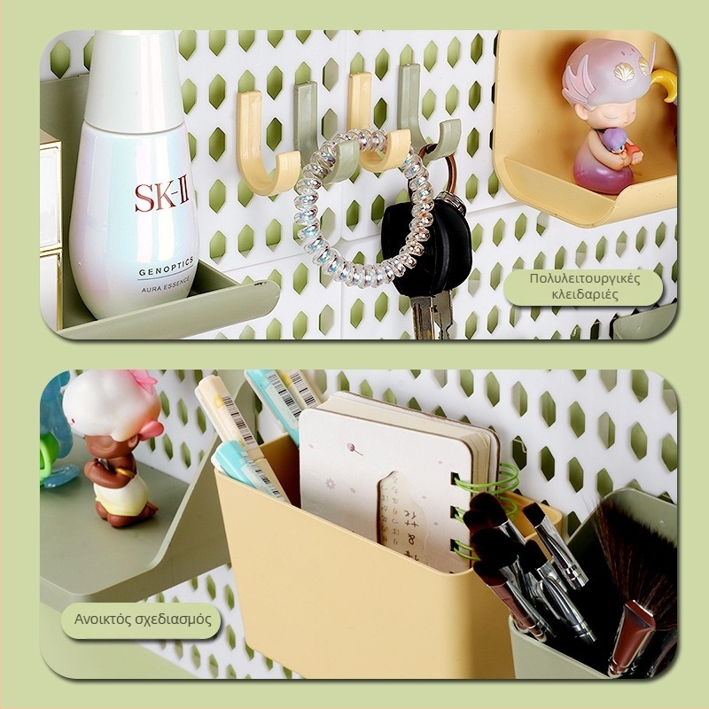 Ράφι τοίχου αποθήκευσης, χωρίς τρύπες, πλαστικό, 1 επίπεδο, μοντέρνο στυλ