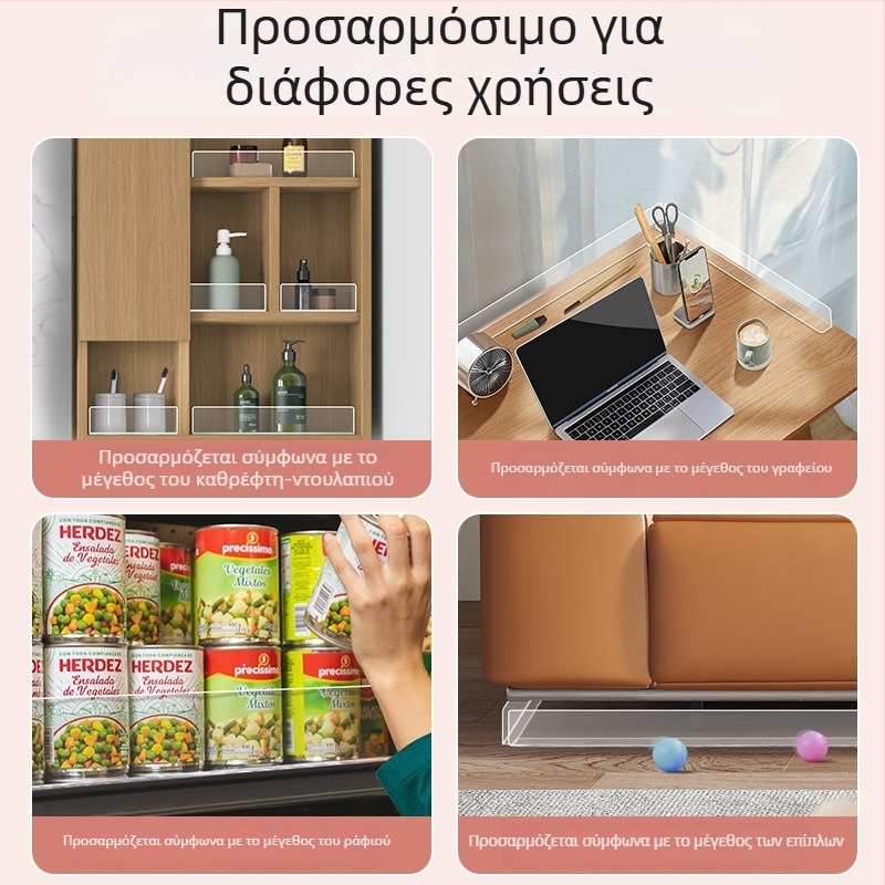 Διαφανής ακρυλικός διαχωριστής για ντουλάπι με καθρέφτη μπάνιου, προστασία από πτώσεις, εγκατάσταση χωρίς διάτρηση, μια ενότητα