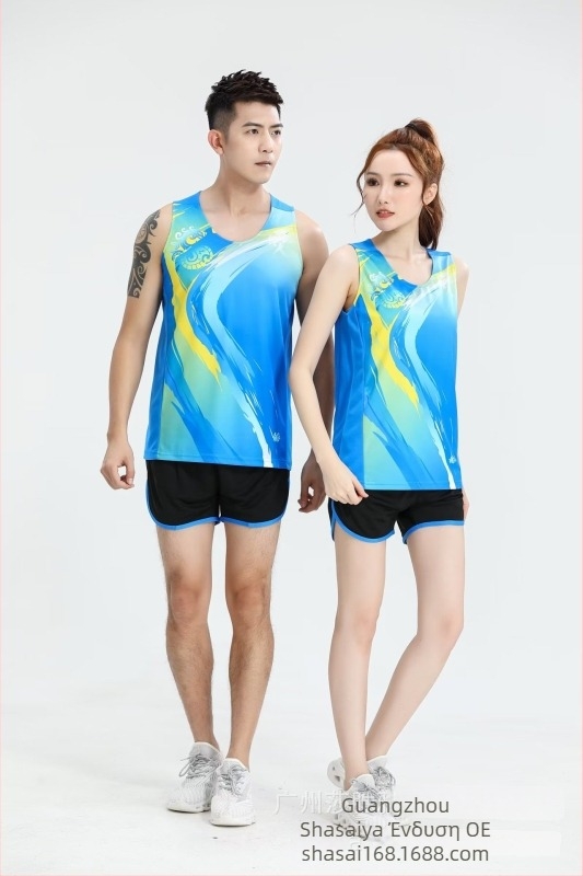 Zhongjian Unisex σετ προπονήσεων στίβου (γίλεκο τρεξίματος) – ρίγες ή καμουφλάζ, 100% πολυεστέρας, κατάλληλο για καλοκαίρι, άνοιξη και φθινόπωρο