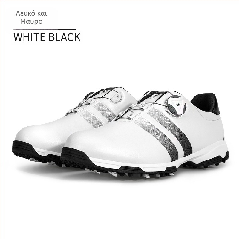 PGM γκολφ παπούτσια ανδρών, διαπνέον επάνω από μικροϊνες δέρμα, αντιολισθητική εξωτερική σόλα από καουτσούκ, χαμηλό σχέδιο, βαμβακερή επένδυση
