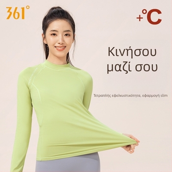 361 Γυναικείος Τοπ Γιόγκα Με Μακρύ Μανίκι Για Φθινόπωρο – Φλις Εσωτερικό, Πολυεστέρας 78%