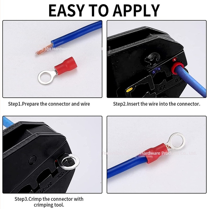 Σετ τερματικών με ψυχρή συμπίεση, 200 τεμάχια, μονωμένες δαχτυλιοειδείς, σε κουτί από χαλκό