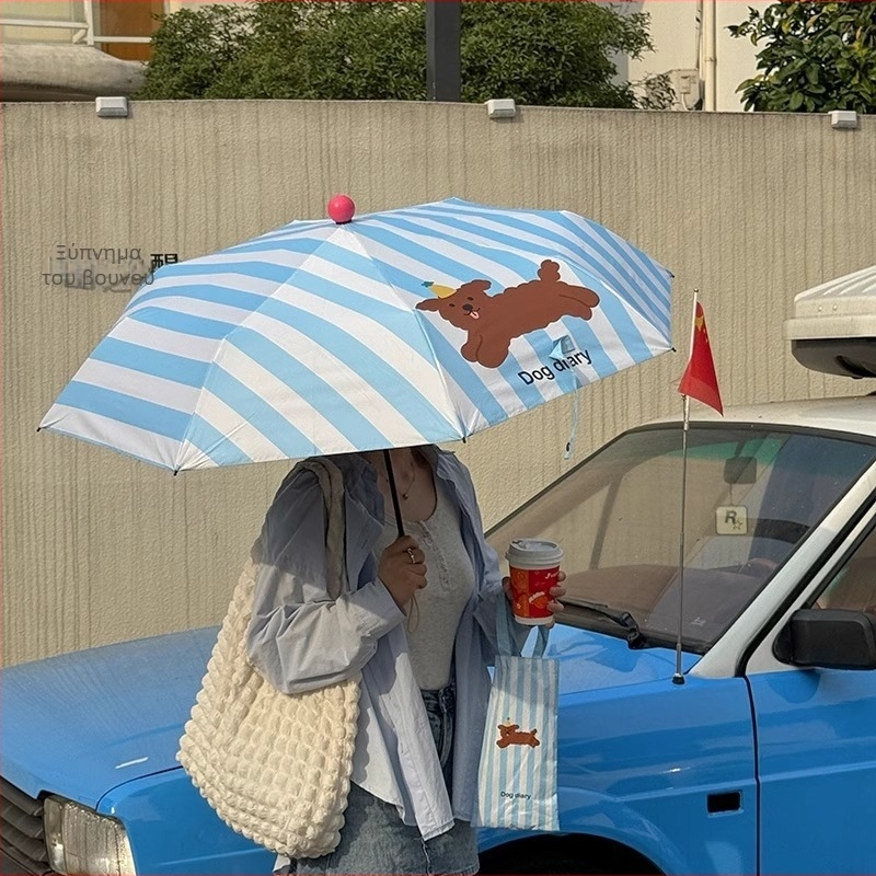 Αυτόματη αναδιπλούμενη ομπρέλα για ήλιο και βροχή με UV προστασία UPF>50, 8 ραβδών σκελετός από κράμα, ύφασμα πολυεστέρα 190T, λαβή από σκληρό ξύλο