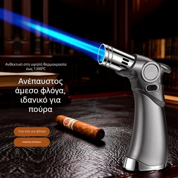 Αναπτήρας τριών φλογών, ανθεκτικός στον άνεμο, για πούρες και υπαίθρια μαγειρική, με βουτάνιο καύσιμο, μεταλλικό σώμα