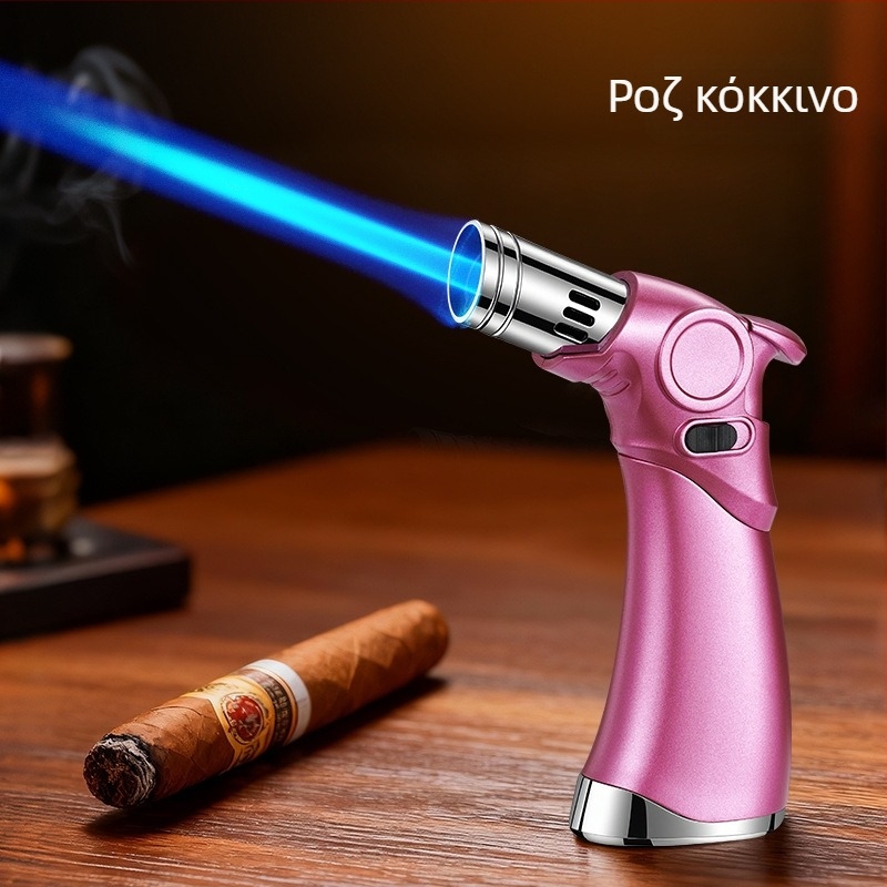 Αναπτήρας τριών φλογών, ανθεκτικός στον άνεμο, για πούρες και υπαίθρια μαγειρική, με βουτάνιο καύσιμο, μεταλλικό σώμα