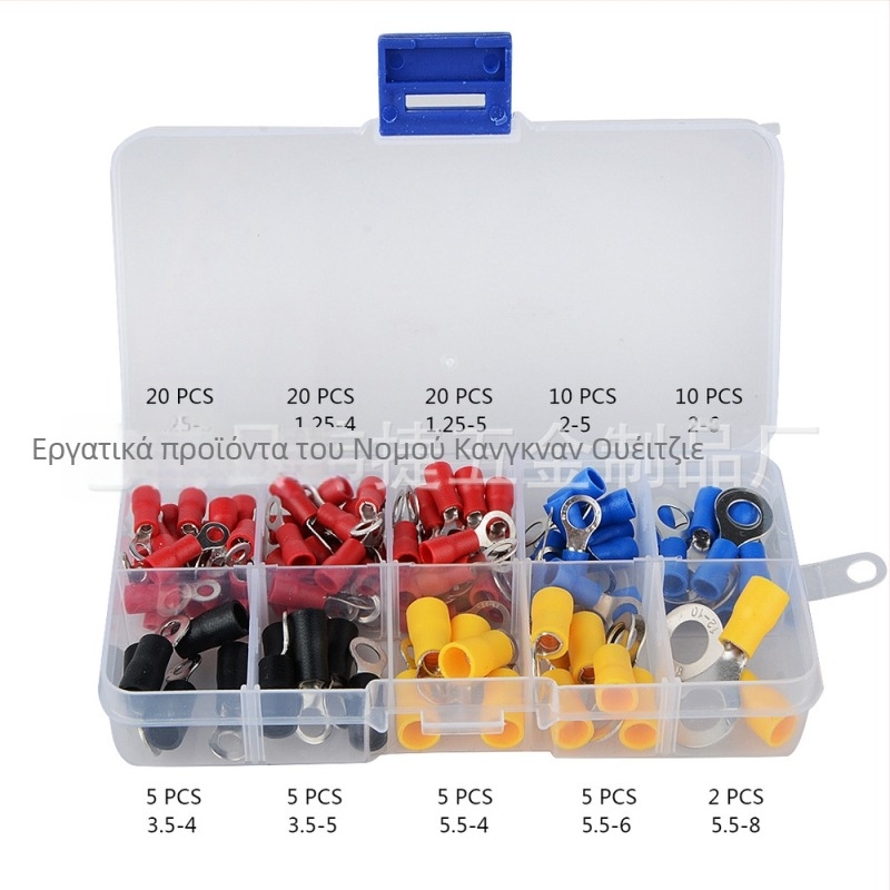 Weijie Σετ Τερματικών Ψυχρής Συμπίεσης, 102 τεμ., με Κουτί από Χαλκό και Μονωμένους Crimp Συνδετήρες