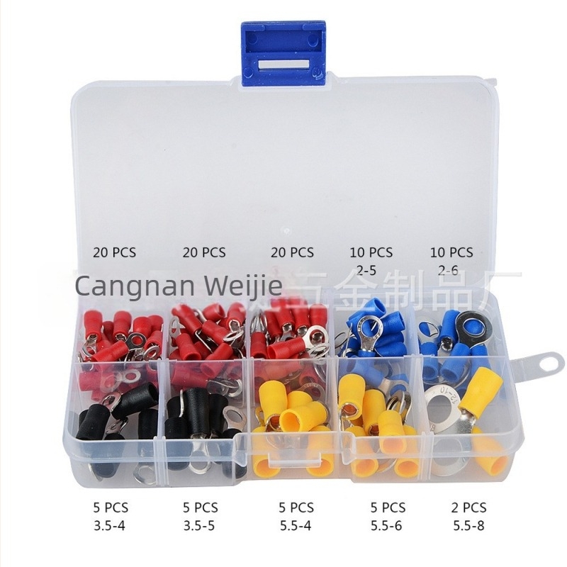 Weijie Σετ Τερματικών Ψυχρής Συμπίεσης, 102 τεμ., με Κουτί από Χαλκό και Μονωμένους Crimp Συνδετήρες