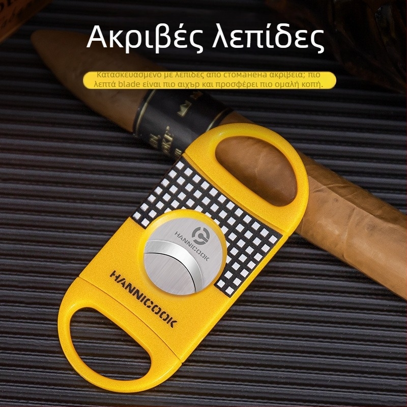 Σετ εργαλεία πούρων HANNICOOK: Ανοξείδωτο V-κοπτικό, ψαλίδι με επίπεδο στόμιο, τρυπητήρας για πούρα, τασάκι