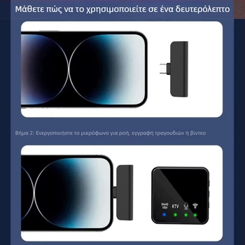 Κλιπ-μικρόφωνο για ζωντανές μεταδόσεις και επαγγελματική ηχογράφηση, πολυκατευθυντικό, Bluetooth 5.3, εύρος συχνοτήτων 20 Hz-20 kHz, SNR ≥60 dB, διάρκεια μπαταρίας 1-3 h