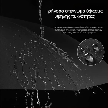 Ομπρέλα 3-τμημάτων με 8 ράβδους, αυτόματο άνοιγμα, ατσάλινος άξονας, UPF>50