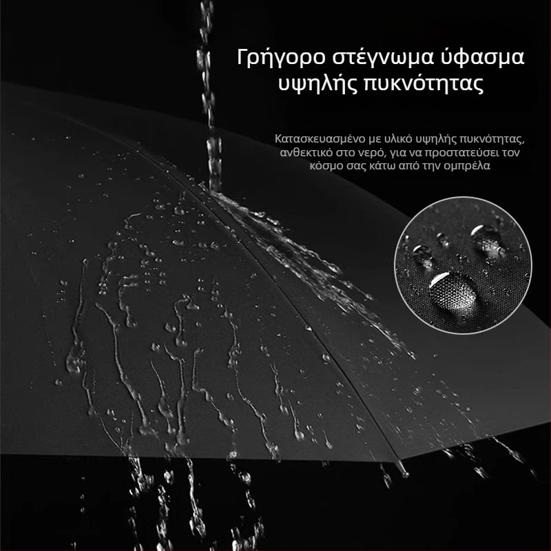 Ομπρέλα 3-τμημάτων με 8 ράβδους, αυτόματο άνοιγμα, ατσάλινος άξονας, UPF>50