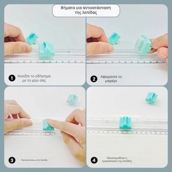 Μικρός χειροκίνητος κόπτης χαρτιού με πτυσσόμενο διπλής κατεύθυνσης μαχαίρι, πλαστικό σώμα, μοντέλο A3/A4, μέγιστη κοπή: A4