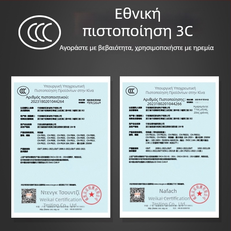 USB φορτιστής σε κυβικό σχήμα με πολλαπλές πρίζες, 220V, 2500W, CCC πιστοποιημένο