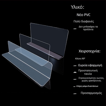 Μαγνητικοί διαχωριστές ραφιού διαφανείς, από πλαστικό, επιτραπέζια τοποθέτηση, 4 επίπεδα, απλός και μοντέρνος σχεδιασμός