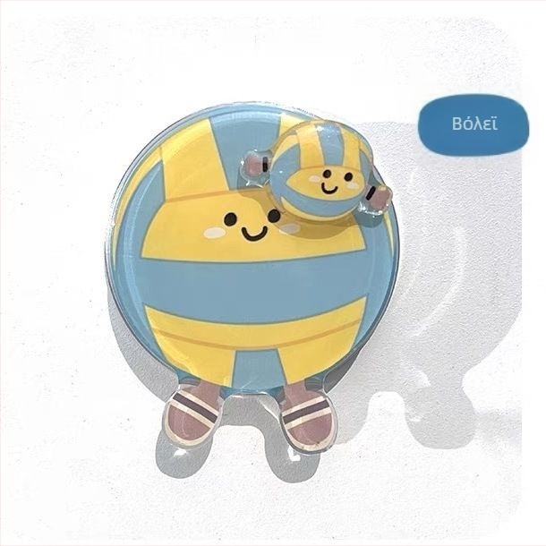 Μαγνητικός στηρίγμα τηλεφώνου με χαριτωμένο, δημιουργικό σχέδιο με θέμα επιτραπέζιο τένις/μπάντμιντον – πλαστικό, προσαρμόσιμο, διακοσμητικό κρεμαστό