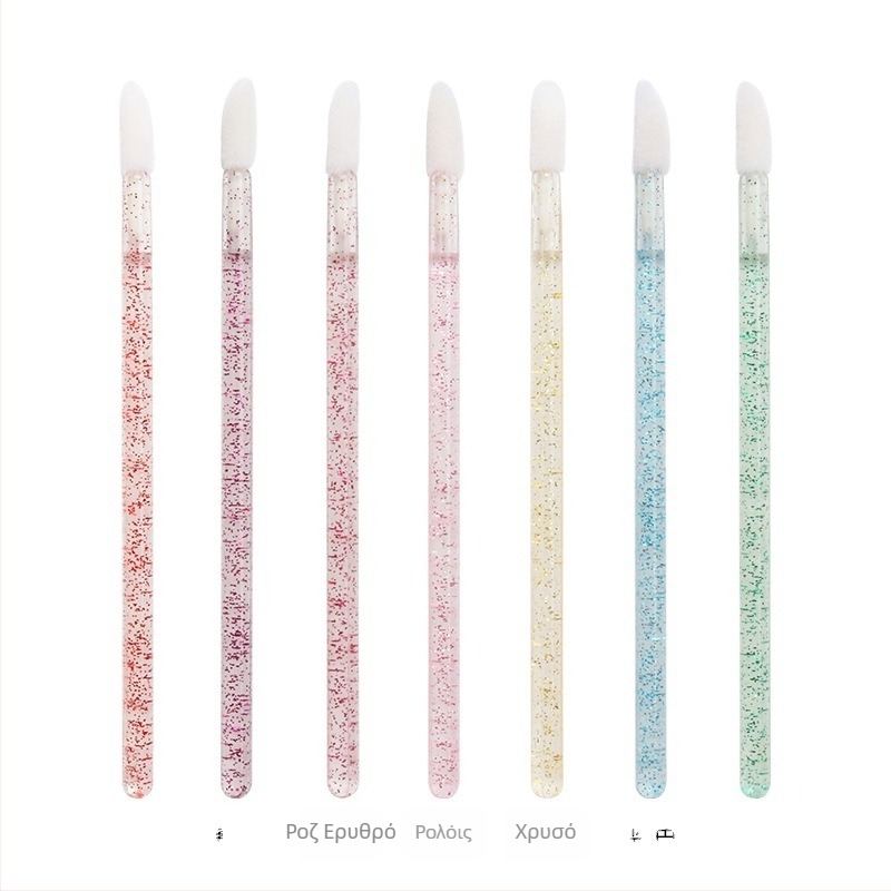 Σετ μιας χρήσης βούρτσας για τα χείλη, 50 τεμάχια, τρίχες νάιλον, λαβή από πλαστικό, φορητό