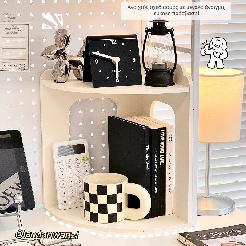 Γωνιακή ραφιέρα γραφείου με στρώσεις - τεχνητή σανίδα, μοντέρνο μινιμαλιστικό στυλ, προσαρμοσμένα δείγματα, χωρίς εγκατάσταση