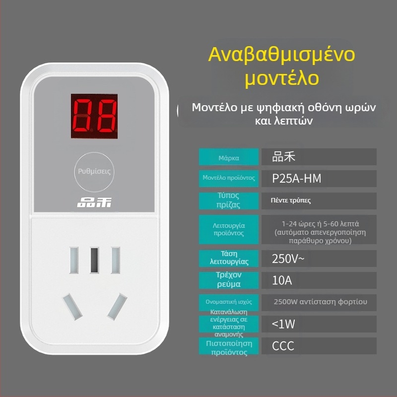 Pinhe Έξυπνη Πρίζα Με Χρονοδιακόπτη, Πιστοποίηση CCC και Προστασία Αντι-Υπερφόρτισης για Φόρτιση Ηλεκτρικού Αυτοκινήτου και Κινητού