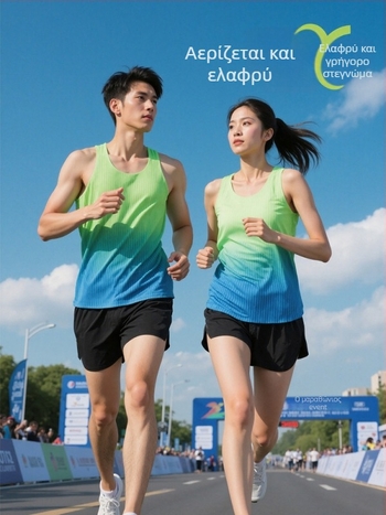 Unisex running vest – γρήγορο στέγνωμα, διαπνέουσα, 90% πολυεστέρας, για καλοκαίρι-άνοιξη-φθινόπωρο