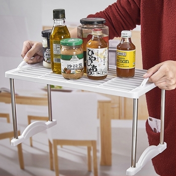 Πλαστικό γωνιακό ράφι αποθήκευσης, 1-επίπεδη, μοντέρνος μινιμαλιστικός σχεδιασμός, βάση δαπέδου