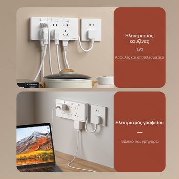 86-τύπου πρίζα επέκτασης με καλώδιο τροφοδοσίας, τοίχος-εγκατάσταση, 10A, 250V, επαφές Tin Phosphor Bronze