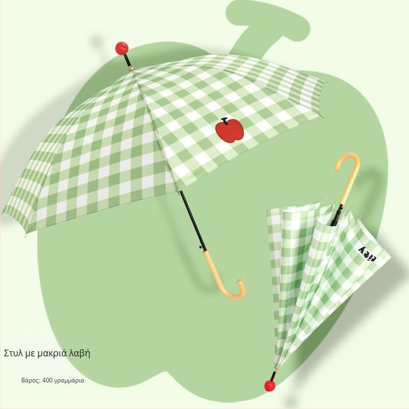 Ομπρέλα για δύο με μακριά ξύλινη λαβή, 16 ακτίνες, σιδερένιος σκελετός, ημι-αυτόματο άνοιγμα, ύφασμα 190T