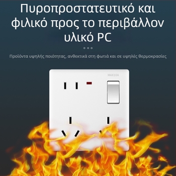 Πλαίσιο τοίχου διακόπτη-πρίζας, 1θύρα με 8 οπές, τύπος 86, τοποθέτηση σε τοίχο, Νέο Εθνικό Πρότυπο, 10A, AC250V