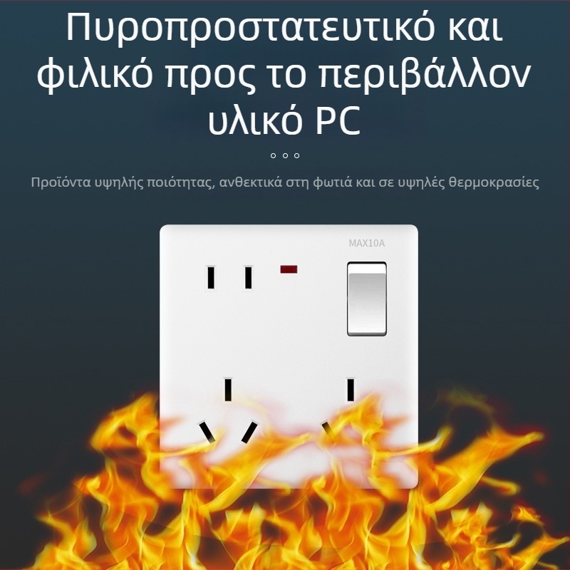 Πλαίσιο τοίχου διακόπτη-πρίζας, 1θύρα με 8 οπές, τύπος 86, τοποθέτηση σε τοίχο, Νέο Εθνικό Πρότυπο, 10A, AC250V