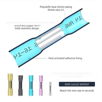 Θερμοσυσρικτός αδιάβροχος μεσαίος συνδετήρας τερματικού, 1 πυρήνας, PE μονωτής, Weijie, για αυτοκινητικά ηλεκτρονικά