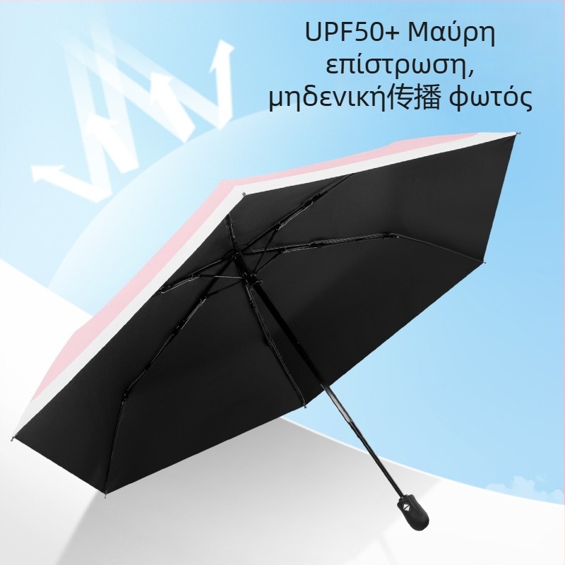 Υπερ-ελαφριά πτυσσόμενη ομπρέλα με αυτόματη έναρξη, ημι-αυτόματο κλείσιμο, πλαίσιο από κράμα με 6 ακτίνες, ατσάλινος άξονας, ύφασμα 30D με επικάλυψη κόλλας