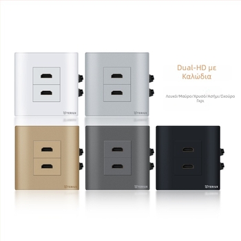 Υποδοχή HDMI τύπου 86 για ενσωμάτωση στον τοίχο, 4K HDMI, διπλή θύρα