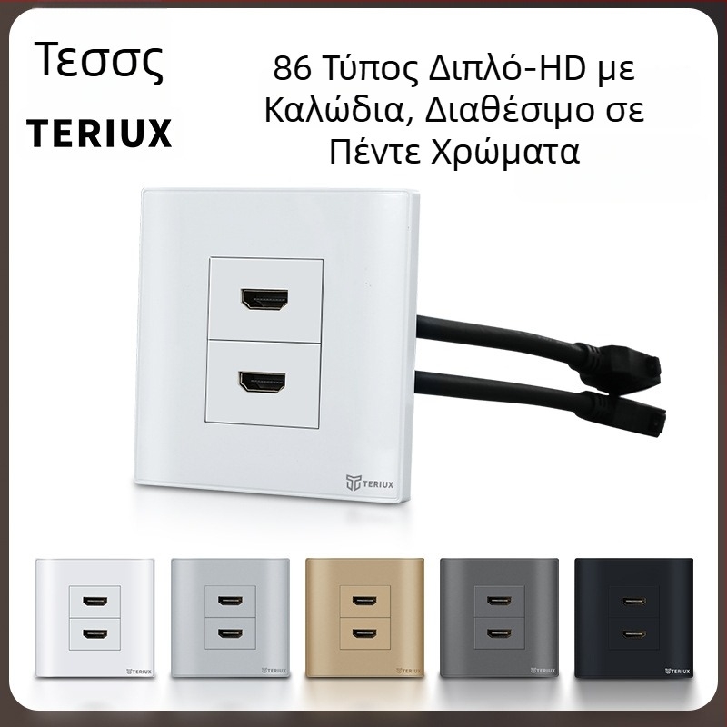 Υποδοχή HDMI τύπου 86 για ενσωμάτωση στον τοίχο, 4K HDMI, διπλή θύρα